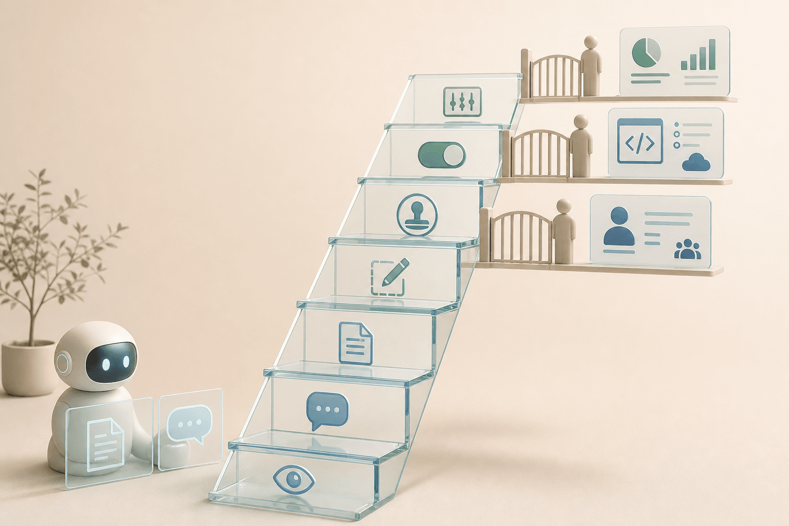 The AI agent permission ladder: read, suggest, approve, act